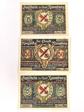 Naumburg, 3 Notgeldscheine