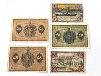 Stadt Glogau, 5 Notgeldscheine