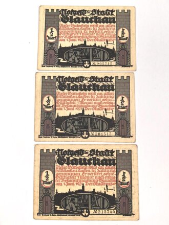 Stadt Glauchau, 5 Notgeldscheine