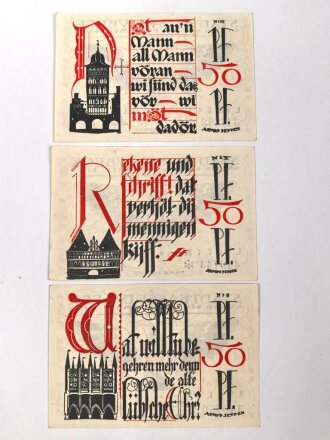 Lübeck, 3 Notgeldscheine