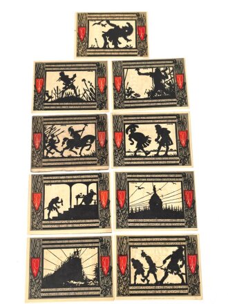 Detmold,  9 Notgeldscheine