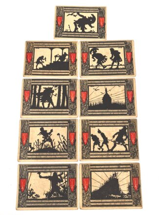 Detmold,  9 Notgeldscheine