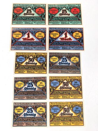Stolzenau,  10 Notgeldscheine