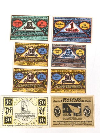 Stolzenau,  8 Notgeldscheine
