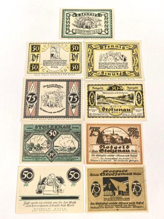 Stolzenau,  9 Notgeldscheine