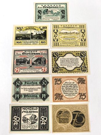 Stolzenau,  9 Notgeldscheine