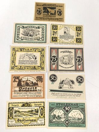 Stolzenau,  9 Notgeldscheine