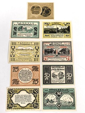Stolzenau,  9 Notgeldscheine