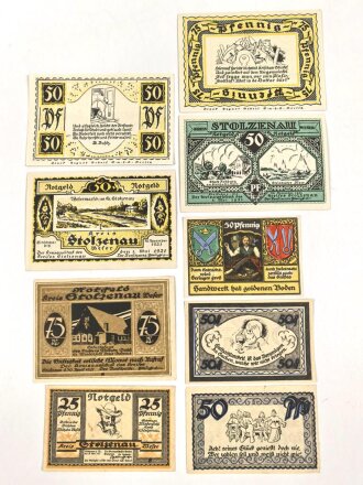 Stolzenau,  9 Notgeldscheine