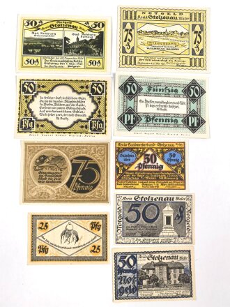 Stolzenau,  9 Notgeldscheine