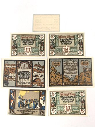 Rothenburg ob der Tauber,  7 Notgeldscheine