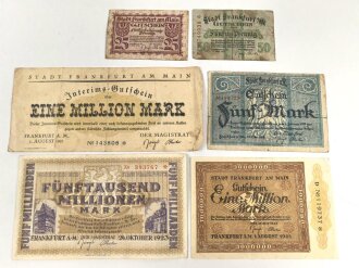 Frankfurt am Main,  6 Notgeldscheine