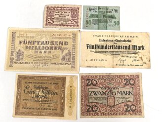 Frankfurt am Main,  6 Notgeldscheine