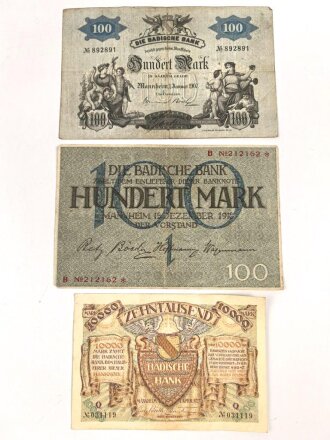 Mannheim,  3 Notgeldscheine