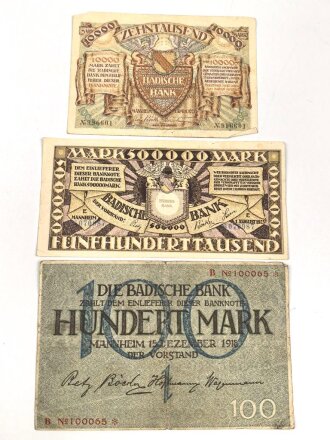 Mannheim,  3 Notgeldscheine