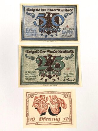 Arnstadt,  3 Notgeldscheine