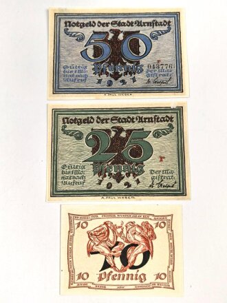 Arnstadt,  3 Notgeldscheine