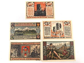 Königswinter, 5 Notgeldscheine