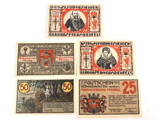 Königswinter, 5 Notgeldscheine