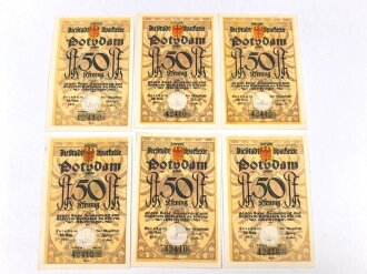 Potsdam,  6 Notgeldscheine