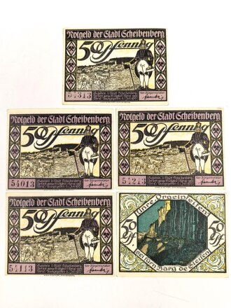 Scheibenberg,  6 Notgeldscheine