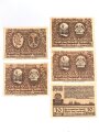 Leobschütz, 5 Notgeldscheine