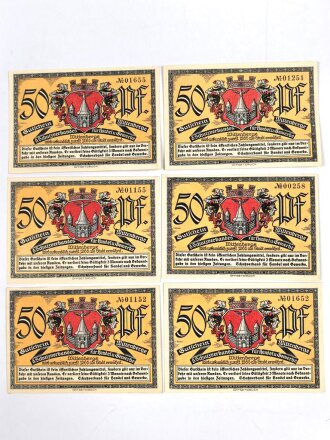 Wittenberge,  6 Notgeldscheine