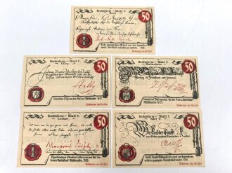 Mühlhausen, 5 Notgeldscheine