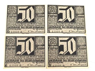 Erfurt,  4 Notgeldscheine