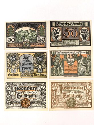 Ilsenburg,  6 Notgeldscheine