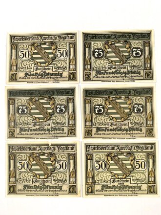 Auerbach Vogtland, 5 Notgeldscheine