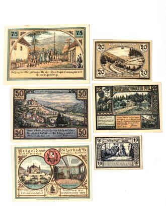 Stützerbach, 6 Notgeldscheine