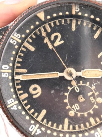 Luftwaffe Borduhr Bo-UK1, Junghans Werk, läuft einwandfrei. Die Uhrwerksabdeckunf lose innliegend