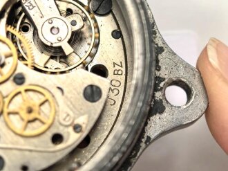 Luftwaffe Borduhr Bo-UK1, Junghans Werk, läuft einwandfrei. Die Uhrwerksabdeckung lose innliegend