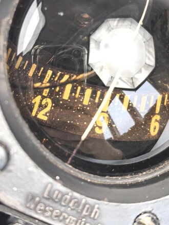 Luftwaffe, Führerkompass FK 38, Fl 23233, Hersteller Ludolph, Funktion nicht geprüft, Fertigung ab 1944 für He 162 und He 219. Funktion nicht geprüft