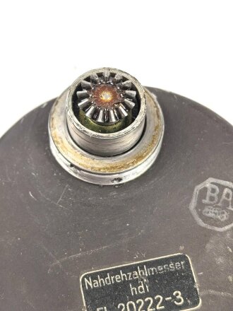 Luftwaffe, Nah-Drehzahlmesser Fl 20222-3, Funktion nicht geprüft.Eingebaut in: z.B. Messerschmitt Bf 109, Focke-Wulf FW 19