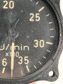 Luftwaffe, Nah-Drehzahlmesser Fl 20222-3, Funktion nicht geprüft.Eingebaut in: z.B. Messerschmitt Bf 109, Focke-Wulf FW 19