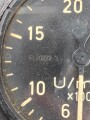 Luftwaffe, Nah-Drehzahlmesser Fl 20222-3, Funktion nicht geprüft.Eingebaut in: z.B. Messerschmitt Bf 109, Focke-Wulf FW 19