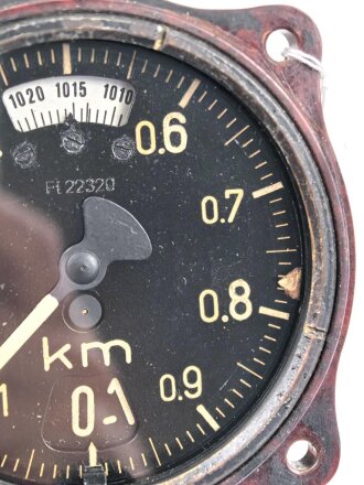 Luftwaffe Fein- Grob Höhenmesser Fl 22320, Funktion nicht geprüft