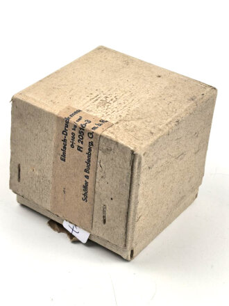 Luftwaffe Einfach Druckmesser Fl 20516-3. Funktion nicht geprüft, so unter anderem in He162 verbaut, Unverbautes Stück im originalen Umkarton