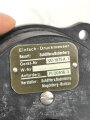 Luftwaffe Einfach Druckmesser Fl 20516-3. Funktion nicht geprüft, so unter anderem in He162 verbaut, Unverbautes Stück im originalen Umkarton