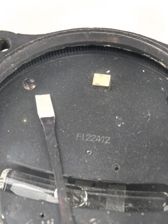 Luftwaffe, elektrischer Wendezeiger Fl 22412, Gehäuseabdeckung fehlt Libelle und Zeiger ergänzt, Ebenso das Glas und die Verschraubung dessen, Funktion nicht geprüft