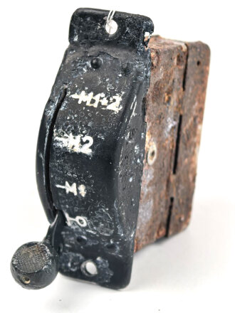 Luftwaffe, Zündschalter Fl 21119, verbaut in Ar 196, Bodenfund, Hebel aus Kunststoff nachgegossen,