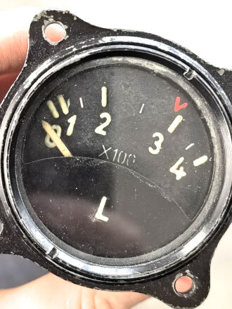 Luftwaffe, elektrischer Vorratsanzeiger 0-400 Liter,  Fl 20723, verbaut in Bf 109 G/K, Funktion nicht geprüft