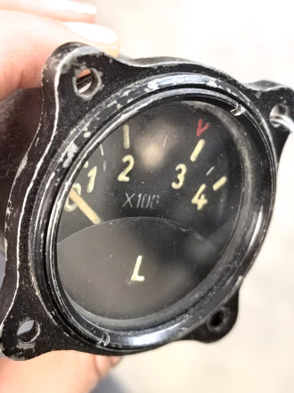 Luftwaffe, elektrischer Vorratsanzeiger 0-400 Liter,  Fl 20723, verbaut in Bf 109 G/K, Funktion nicht geprüft