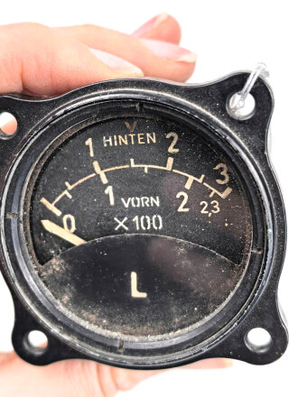 Luftwaffe, elektrischer Vorratsanzeiger 0-300 Liter,  Fl 20723, verbaut in FW 190, Funktion nicht geprüft