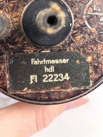 Luftwaffe, Fahrtmesser Fl 22234, verbaut in Me109, Fw 190 He 162, Bf 109 K-4, letztes Modell ,  Funktion nicht geprüft