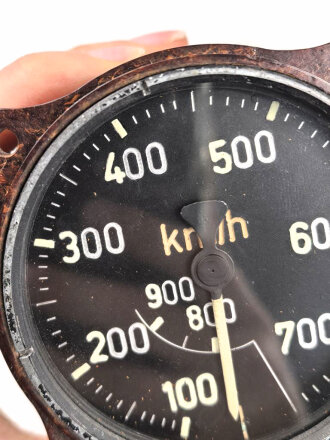 Luftwaffe, Fahrtmesser Fl 22234, verbaut in Me109, Fw 190 He 162, Bf 109 K-4, letztes Modell ,  Funktion nicht geprüft