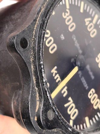 Luftwaffe, Fahrtmesser Fl 22231, 80-750km, Baujahr 1942 ,  Funktion nicht geprüft