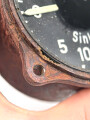 Luftwaffe, Variometer Fl 22386, verbaut in Messerschmitt Bf 109 K-4, Me 262, Arado Ar 234, Fw 190,  Restaurierter Bodenfund, Blatt Nachbau, Funktion nicht geprüft
